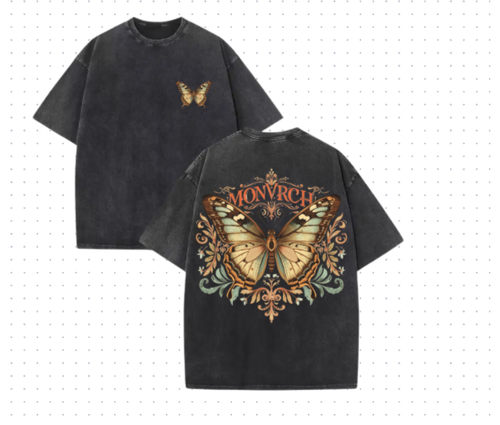 MONVRCH Black Acid Wash T Shirt